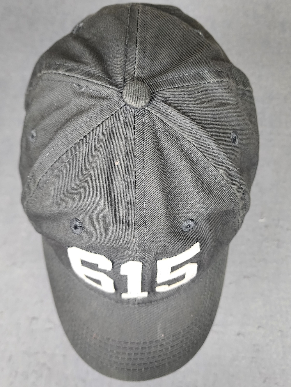 Gray '615' Embroidered Cotton Baseball Cap Nash On Back (Code) Word Hats Vandy - Picture 3 of 6
